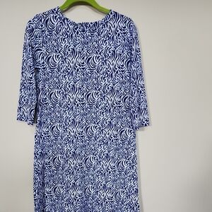 Vineyard Vines Girls Blue White Pattern Dress Size XL 16 Preowned